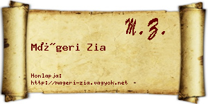 Mágeri Zia névjegykártya